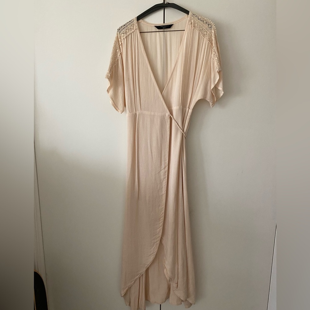 Pale pink wrap dress